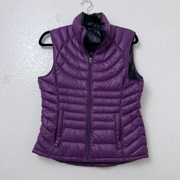 Womens Packable Down Puffer Vest Lightweight Purple Sleeveless Jacket Outdoor - Picture 1 of 8